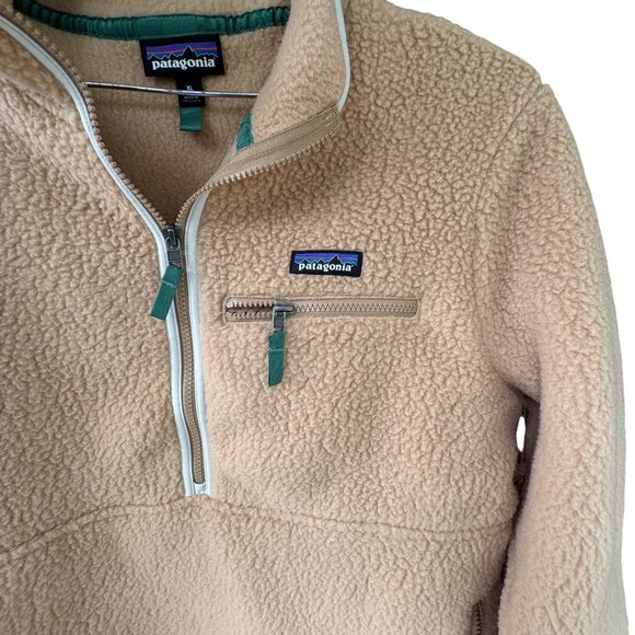 Patagonia Women's Size XL Retro Pile 1/4-Zip Tan Camel Pullover Fleece Jacket - Picture 2 of 10